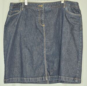 Boden Classic 5-Pocket Dark Wash Denim Above The Knee Skirt - Size 18L